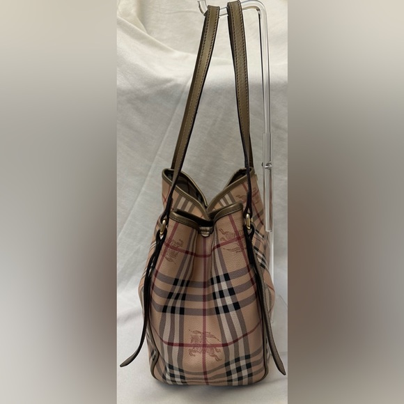 Burberry Gold Leather Haymarket Coated Canvas Canterbury Good used condition - Picture 10 of 16